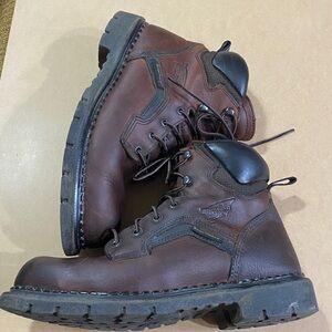 Red Wing Steel Tow Men's Dark Brown Leather Lace-Up Work Boots Great Condition!
